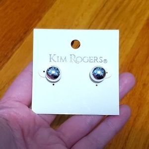 NEW! Kim Rogers Minimalist Office Preppy Silvertone Large Round Studs